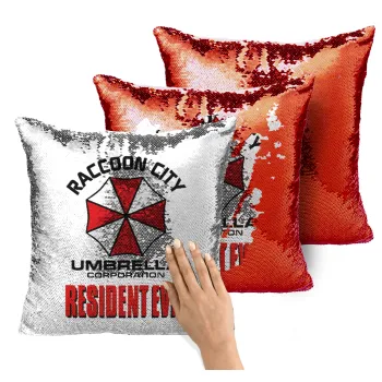Resident Evil, Μαξιλάρι καναπέ Μαγικό Κόκκινο με πούλιες 40x40cm περιέχεται το γέμισμα