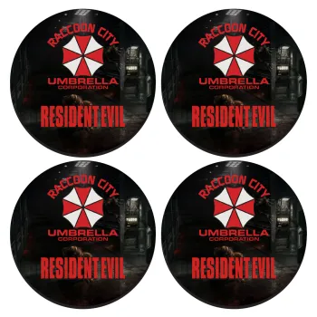 Resident Evil, SET of 4 round wooden coasters (9cm)