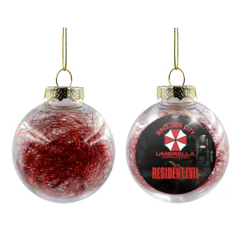 Resident Evil, Transparent Christmas tree ball ornament with red filling 8cm