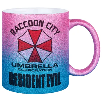 Resident Evil, Κούπα Χρυσή/Μπλε Glitter, κεραμική, 330ml