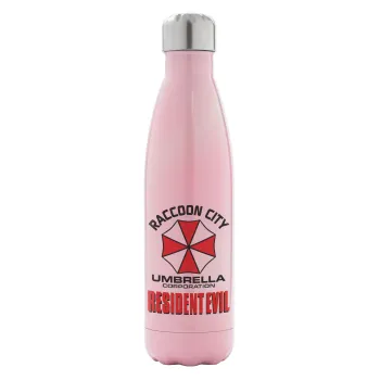 Resident Evil, Metal mug thermos Pink Iridiscent (Stainless steel), double wall, 500ml