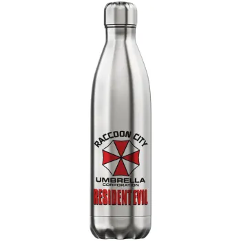 Resident Evil, Μεταλλικό παγούρι θερμός Inox (Stainless steel), διπλού τοιχώματος, 750ml