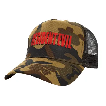 Resident Evil, Adult Structured Trucker Hat, with Mesh, (Camouflage) Army (100% COTTON, ADULT, UNISEX, ONE SIZE)