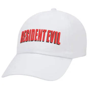 Resident Evil, Καπέλο Ενηλίκων Baseball Λευκό 5-φύλλο (POLYESTER, ΕΝΗΛΙΚΩΝ, UNISEX, ONE SIZE)