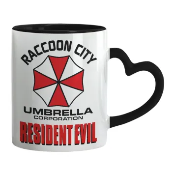 Resident Evil, Κούπα καρδιά χερούλι μαύρη, κεραμική, 330ml