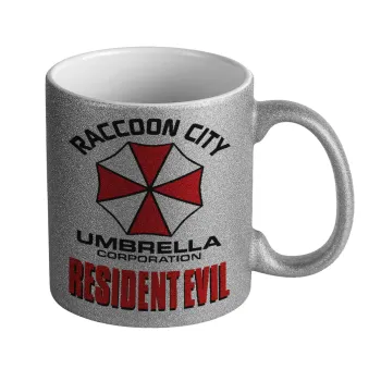 Resident Evil, Κούπα Ασημένια Glitter που γυαλίζει, κεραμική, 330ml