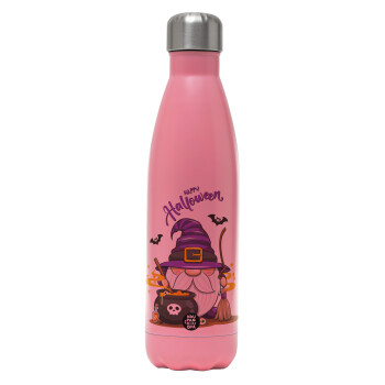Happy Halloween (Χαλοουίν), Metal mug thermos Pink Mat (Stainless steel), double wall, 500ml