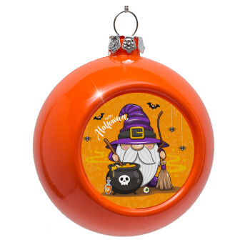 Happy Halloween (Χαλοουίν), Στολίδι Χριστουγεννιάτικη μπάλα δένδρου Πορτοκαλί 8cm