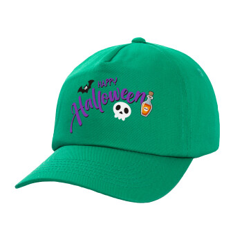 Happy Halloween (Χαλοουίν), Καπέλο Baseball, 100% Βαμβακερό, Low profile, Πράσινο