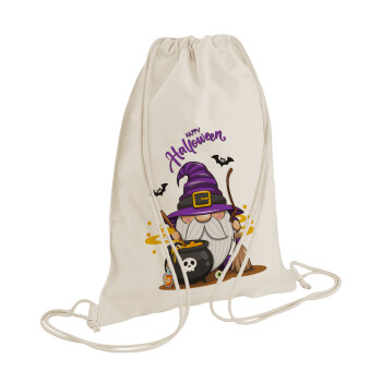 Happy Halloween (Χαλοουίν), Τσάντα πλάτης πουγκί GYMBAG natural (28x40cm)