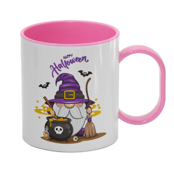 Happy Halloween (Χαλοουίν), Κούπα (πλαστική) (BPA-FREE) Polymer Ροζ για παιδιά, 330ml