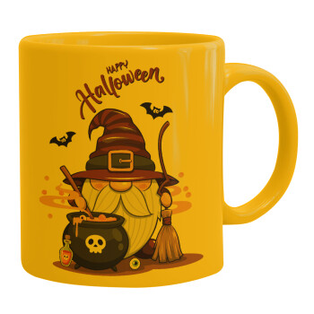 Happy Halloween (Χαλοουίν), Κούπα, κεραμική κίτρινη, 330ml (1 τεμάχιο)