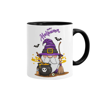 Happy Halloween (Χαλοουίν), Κούπα χρωματιστή μαύρη, κεραμική, 330ml