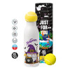 Tennis ball Metal mug thermos White, double wall, 550ml