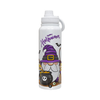 Happy Halloween (Χαλοουίν), 1L Stainless Steel Thermal Bottle with Phone Holder & Double Wall Insulation