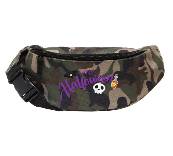 Happy Halloween (Χαλοουίν) — Unisex waist bag (banana) in Jungle camouflage color with 2 pockets