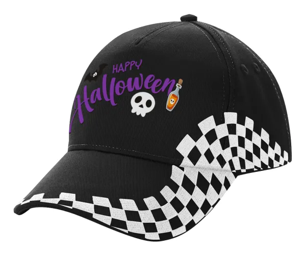 Happy Halloween (Χαλοουίν) — Καπέλο Ενηλίκων Ultimate ΜΑΥΡΟ RACING, (100% ΒΑΜΒΑΚΕΡΟ DRILL, ΕΝΗΛΙΚΩΝ, UNISEX, ONE SIZE)