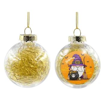 Happy Halloween (Χαλοουίν), Transparent Christmas tree ball ornament with gold filling 8cm
