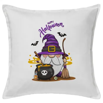 Happy Halloween (Χαλοουίν), Μαξιλάρι καναπέ ΛΕΥΚΟ 100% βαμβάκι, περιέχεται το γέμισμα (50x50cm)