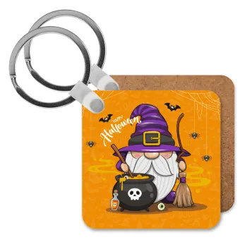 Happy Halloween (Χαλοουίν), Μπρελόκ Ξύλινο τετράγωνο MDF