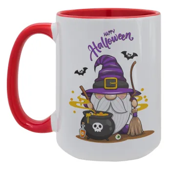 Happy Halloween (Χαλοουίν), Κούπα Mega 15oz, κεραμική Κόκκινη, 450ml