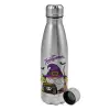 Metallic water bottle, stainless steel, 750ml