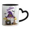 Mug heart black handle, ceramic, 330ml