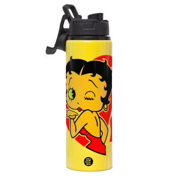 Betty Boop, Metallic water bottle with safety lid, 850ml aluminum