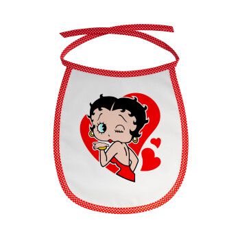Betty Boop, Σαλιάρα μωρού αλέκιαστη με κορδόνι Κόκκινη