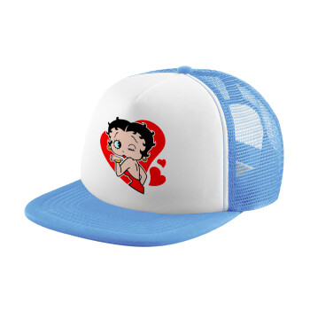 Betty Boop, Καπέλο Soft Trucker με Δίχτυ Γαλάζιο/Λευκό