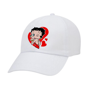 Betty Boop, Καπέλο Ενηλίκων Baseball Λευκό 5-φύλλο (POLYESTER, ΕΝΗΛΙΚΩΝ, UNISEX, ONE SIZE)