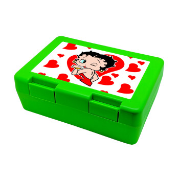 Betty Boop, Παιδικό δοχείο κολατσιού ΠΡΑΣΙΝΟ 185x128x65mm (BPA free πλαστικό)