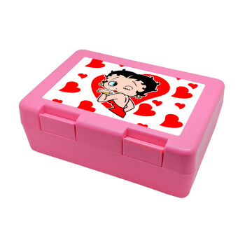 Betty Boop, Children's cookie container PINK 185x128x65mm (BPA free plastic)