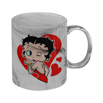 Betty Boop, Κούπα κεραμική, marble style (μάρμαρο), 330ml