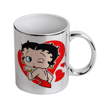 Betty Boop, Mug ceramic, silver mirror, 330ml