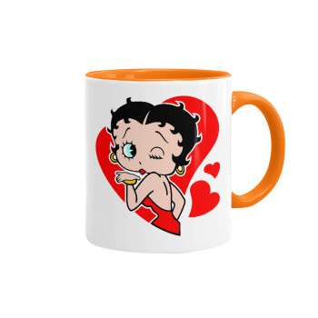 Betty Boop, Κούπα χρωματιστή πορτοκαλί, κεραμική, 330ml