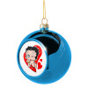 Blue Christmas tree ball ornament 8cm