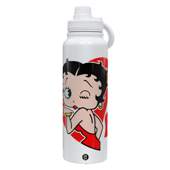 Betty Boop, 1L Stainless Steel Thermal Bottle with Phone Holder & Double Wall Insulation