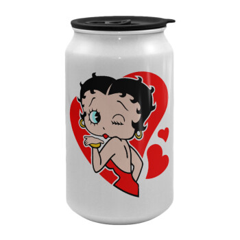 Betty Boop, Κούπα ταξιδιού μεταλλική με καπάκι (tin-can) 500ml