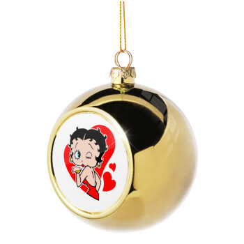 Betty Boop, Χριστουγεννιάτικη μπάλα δένδρου Χρυσή 8cm