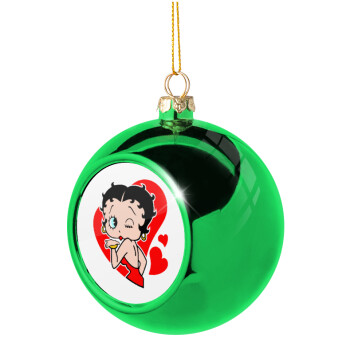 Betty Boop, Στολίδι Χριστουγεννιάτικη μπάλα δένδρου Πράσινη 8cm