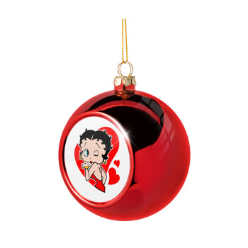 Betty Boop, Χριστουγεννιάτικη μπάλα δένδρου Κόκκινη 8cm