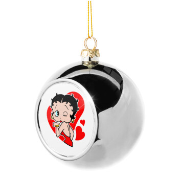 Betty Boop, Χριστουγεννιάτικη μπάλα δένδρου Ασημένια 8cm