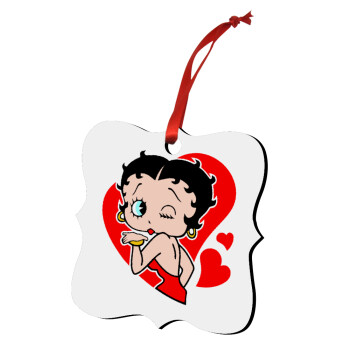 Betty Boop, Christmas ornament polygon wooden 7.5cm