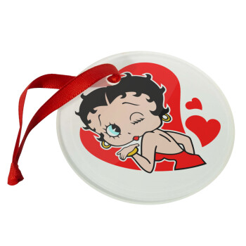 Betty Boop, Christmas ornament glass 9cm