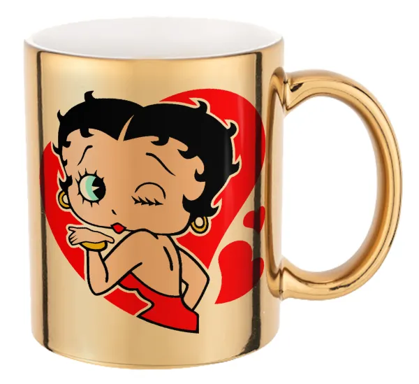 Betty Boop — Mug ceramic, gold mirror, 330ml