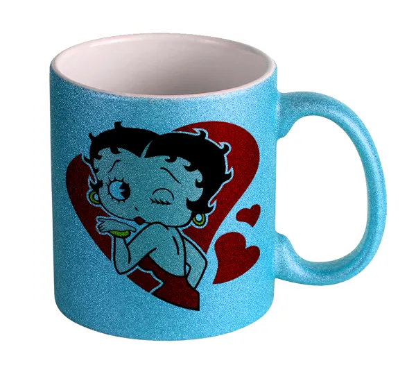 Betty Boop — Κούπα Σιέλ Glitter που γυαλίζει, κεραμική, 330ml