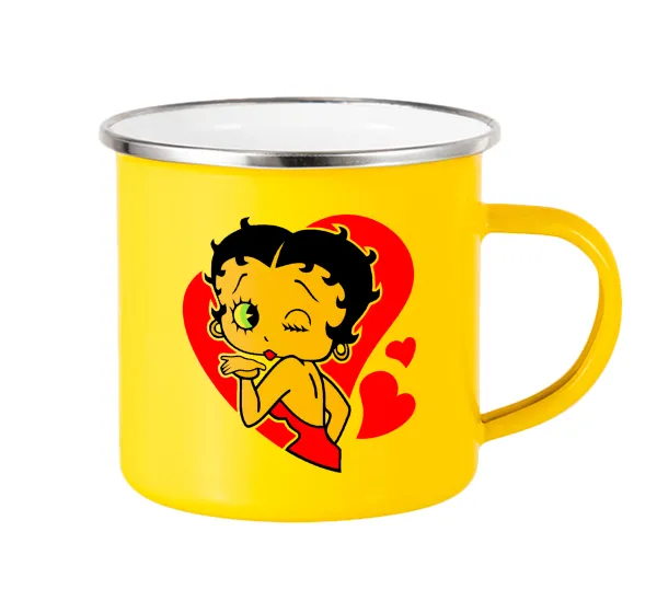 Betty Boop — Yellow Enamel Metallic Cup 360ml