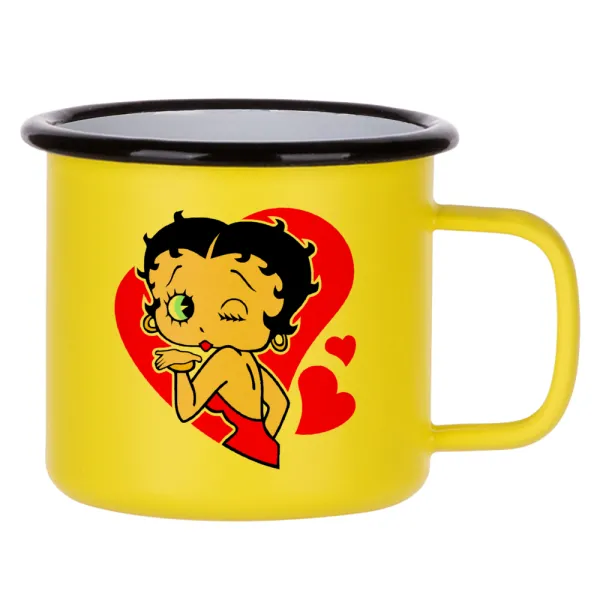 Betty Boop — Κούπα Μεταλλική εμαγιέ ΜΑΤ Κίτρινη 360ml