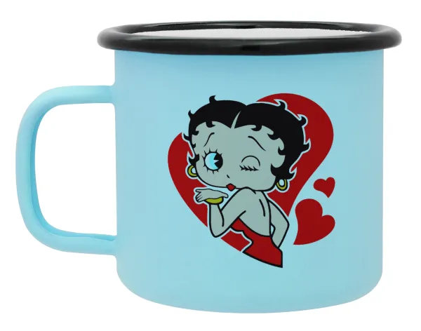 Betty Boop — Κούπα Μεταλλική εμαγιέ ΜΑΤ σιέλ 360ml